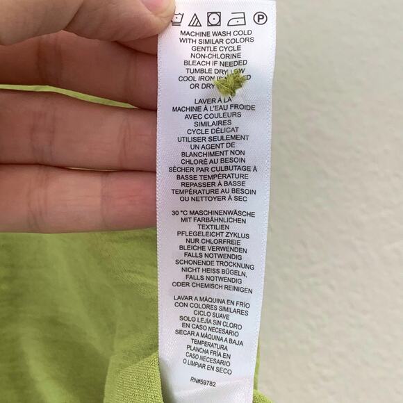 NWT Adriana Papell Blouse Button Down Tie Waist Large Short Sleeve Collar Green - Picture 7 of 9